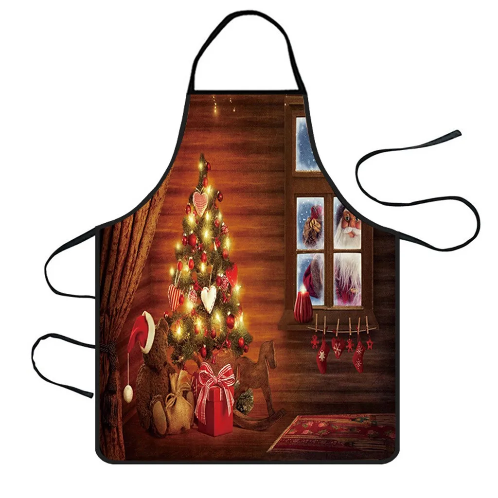 Christmas Decoration Waterproof Apron Kitchen Aprons Dinner Party Apron Woman Pinafore Cooking Baking Party Cleaning Aprons