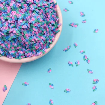 

50g 5mm Colorful Flowers with Leaf Polymer Clay Sprinkles for Crafts Making DIY Tiny Plastic klei Mud Particles Nail Art Slice