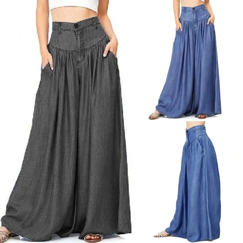 Women Harem High Waiste Wide Legs Long Pants Culottes Swing Baggy Boho Yoga | Женская одежда