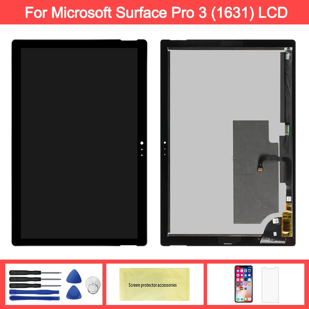 

Display For Microsoft Surface Pro 3 LCD Touch Screen Digitizer For Surface Pro 3 (1631) TOM12H20 V1.1 LTL120QL01 003 LCD Panel