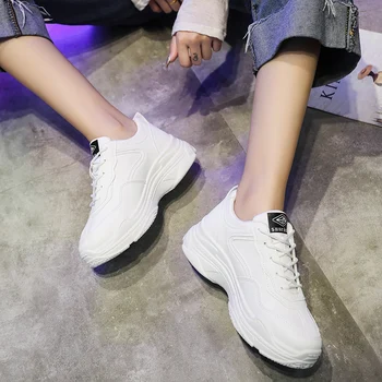 

2020 Women Spring Sneakers Fashion Platform Breathable Leather Casual Women Flats Shoes Woman Sneakers Zapatos De Mujer U13-32
