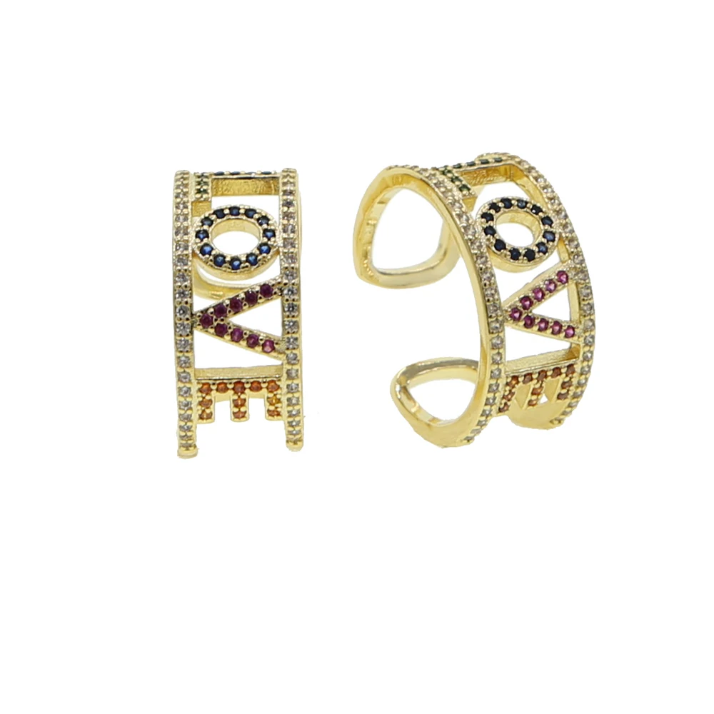 Желтое Золотое кольцо с разноцветными кристаллами для женщин, ювелирные кольца для мужчин, обручальные кольца для женщин, подарки для помолвки