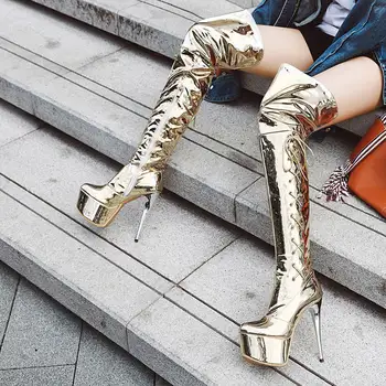 

KARINLUNA Wholesale New Large Size 48women Shoes Woman Platform Sexy Thin High Heels Over The Knee Boots For Party