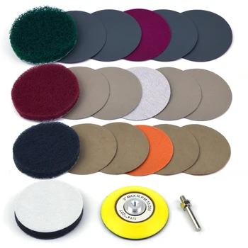 

3 Inch DIY Car Lights Kit Polishing Restoration Car Headlights Repair Set P240 Mop Sanding Discs Pad M16 Drill Adapter Buffer