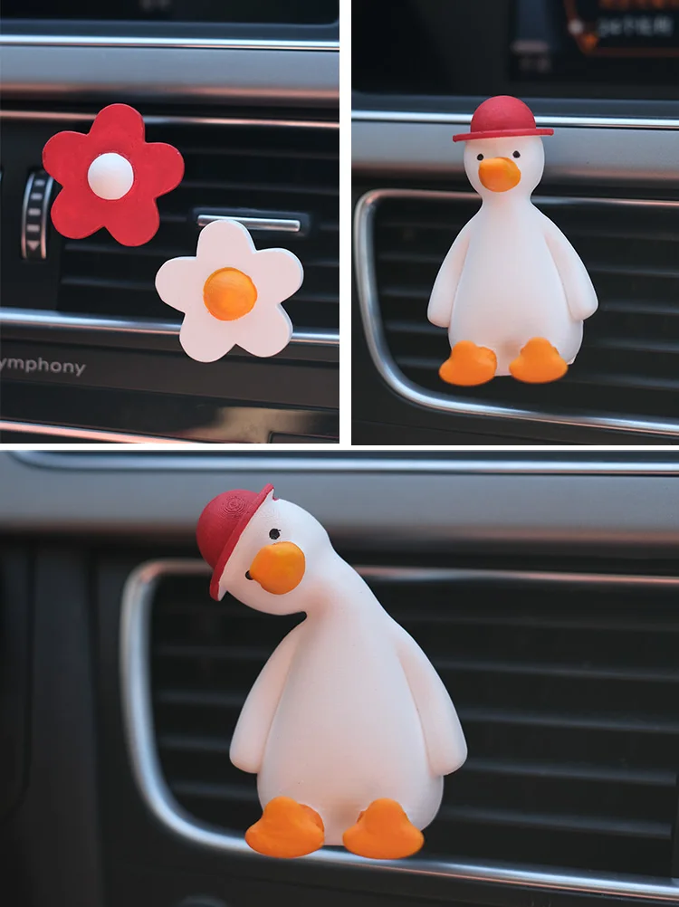 Air Freshener Car Interior Air Outlet Little Flower Cartoon Duck Solid Fragrance Diffuser Car Styling Decoration Accessories