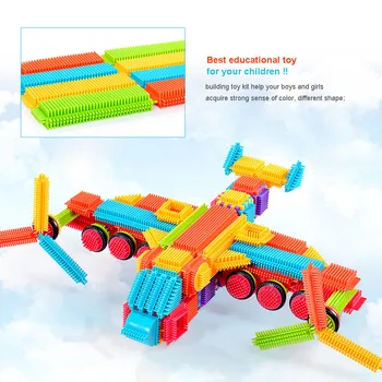 

120pcs Bristle Shape 3D Building Blocks Tiles Construction Playboards Toys For Children