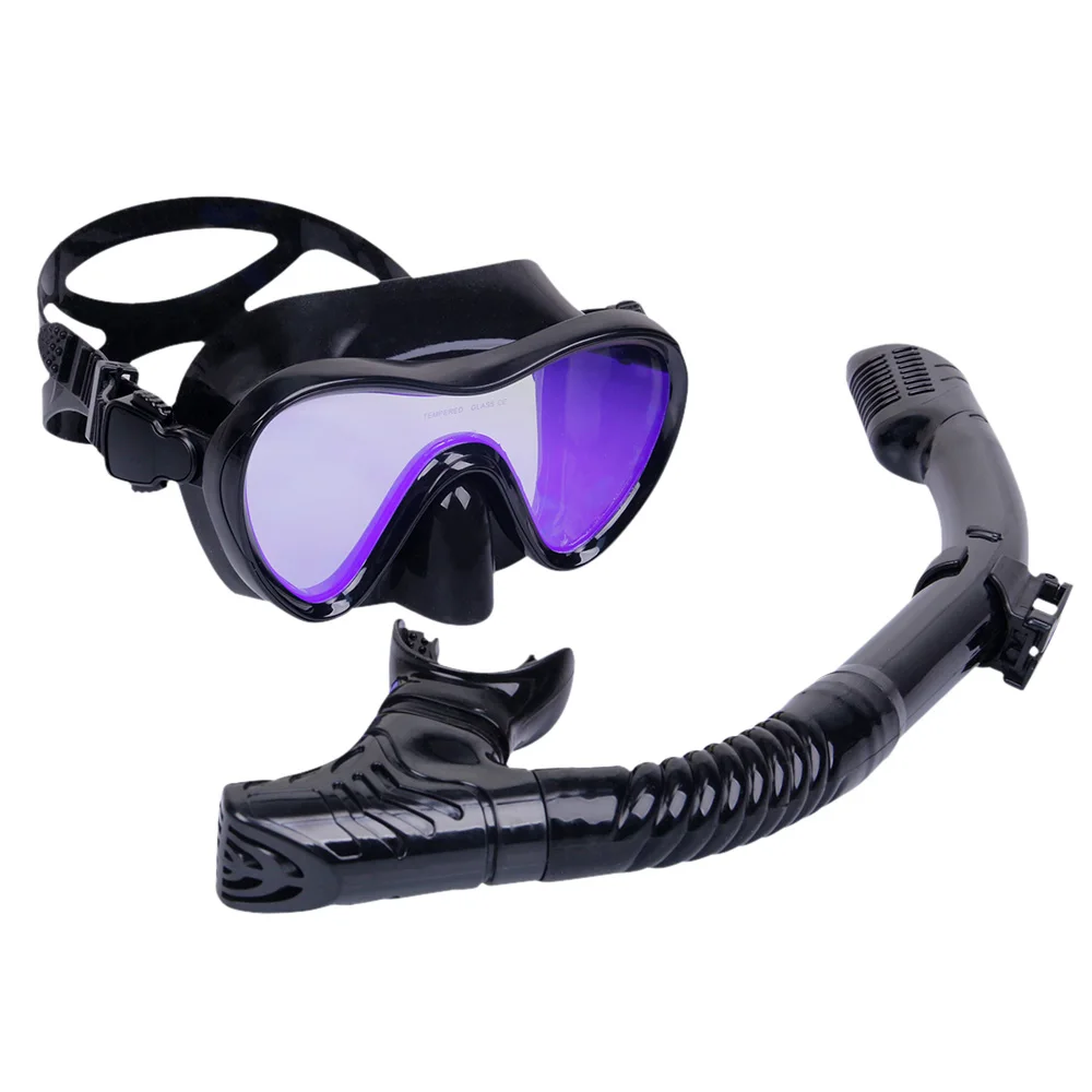 

Professional Scuba Diving Masks Silicone Masks Snorkel Anti-fog Diving Mask Snorkel Full Dry Tube Underwater Swimming Equipment