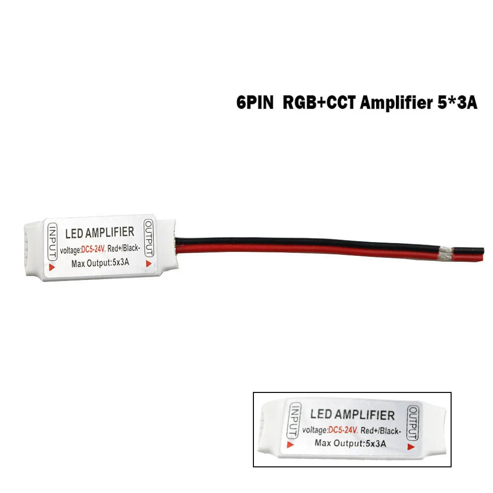 4/5/6 Pin DC5-24V мини Led усилитель контроллер для RGB/RGBW/RGB+ CCT RGBWW RGBCW 5050 3528 прокладки СИД светильник - Цвет: 6PIN CCT Amplifier