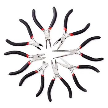 

8pcs/set Carbon Steel Black Mini Needle Round Nose Cutting Wire Beading Jewelry Pliers Tool for Jewelry Making Accessories