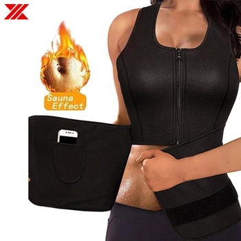 

HEXIN Neoprene Sauna Vest Body Shaper Slimming Waist Trainer Shaper Fashion Workout Shapewear Adjustable Sweat Belt Corset