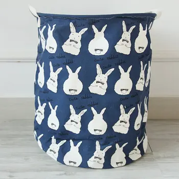 

Millet wheat cartoon animal cotton linen folding collapsible hamper laundry basket dirty laundry basket