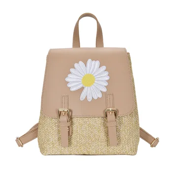 

QINRANGUIO Backpack Women 2020 New Fashion Backpack Female Straw Women Backpack Large Capacity School Bags for Teenage Girls