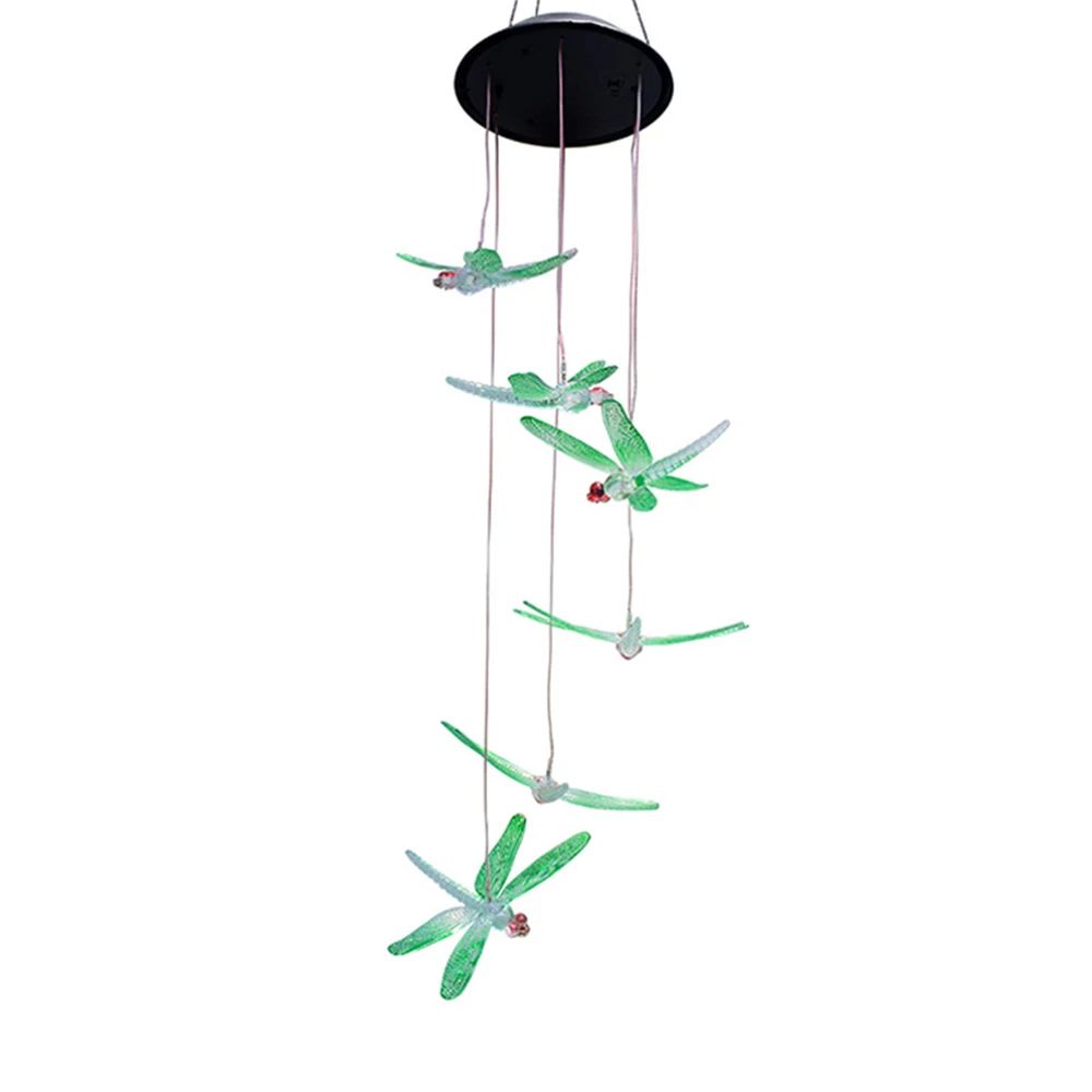 Outdoor Yard Garden Decoration Luminous Butterfly Dragonfly Moon And Star Sun Snowflake Hanging Decorative Lamp For Garden