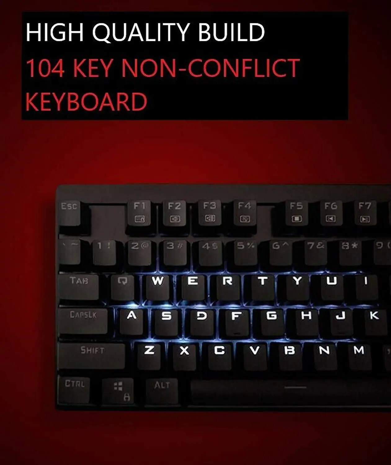Механическая игровая клавиатура, оригинальная, для lenovo MK310, RGB, подсветка, USB, проводная клавиатура, 104 клавиш, анти-привидение, водонепроницаемая