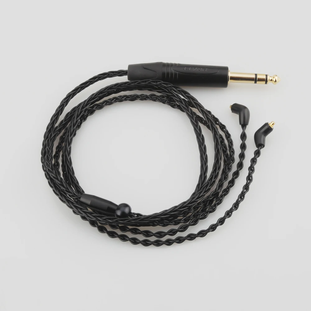 8 Core Silver Plated OCC hearphone Cable For Etymotic ER4 XR SR ER4SR ER4XR ER3sr er3se with 6 35mm plug headphone AM