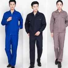 Хлопок Рабочий комплект одежды для мужчин и женщин куртка+ брюки весна осень машина ремонт сварщик мастерская в целом износостойкая форма