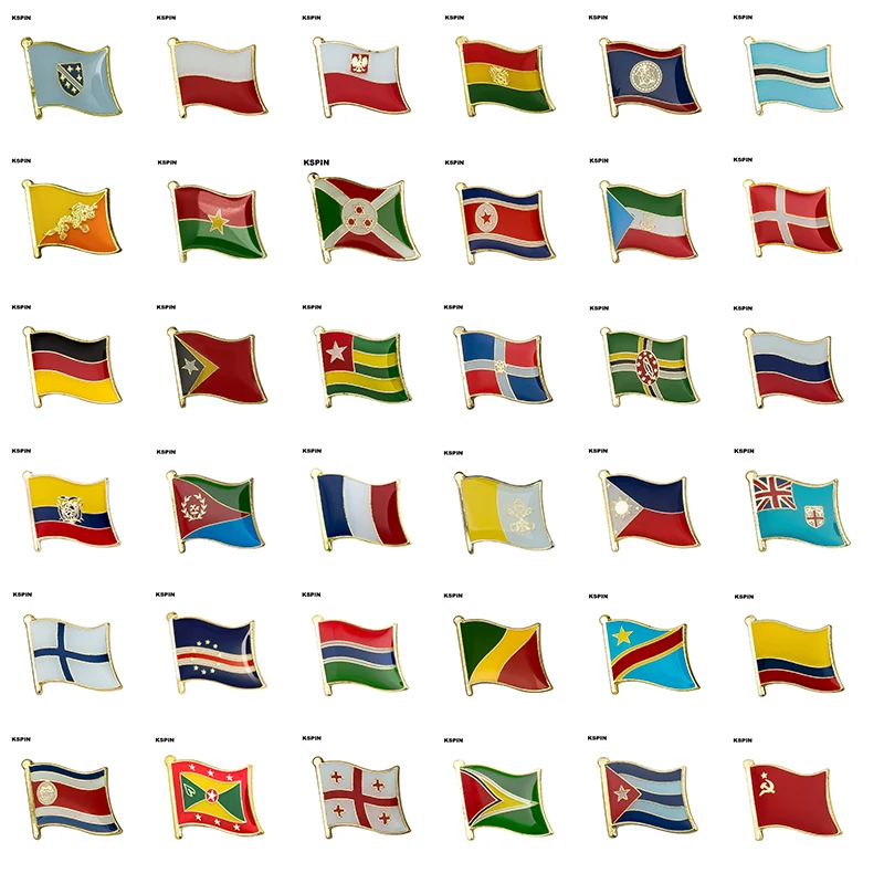 Alloy Brooch Badge Brooches Metal Pins Art Pins National Flag Lapel Pin