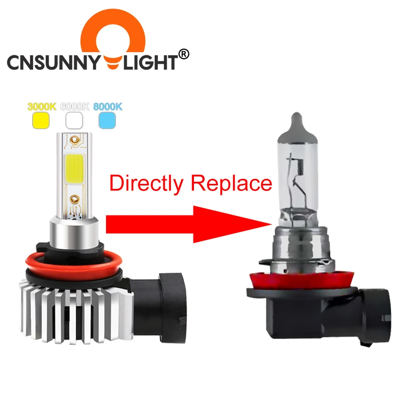 CNSUNNYLIGHT H7 H4 H11 H1 H3 9005 HB3 9006 HB4 880 LED Car Headlight Bulbs 36W 8000LM 6000K 8000K 3000K Auto 12V COB Led Lights