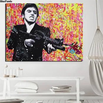 

Tony Montana Canvas Poster Street Art Print Abstract Modern Painting Wall Picture Home Decoration
