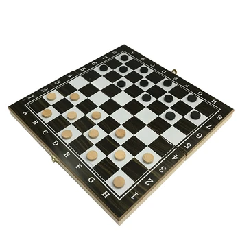 

Wooden 3 in 1 Chess Checkers Backgammon Board Game
