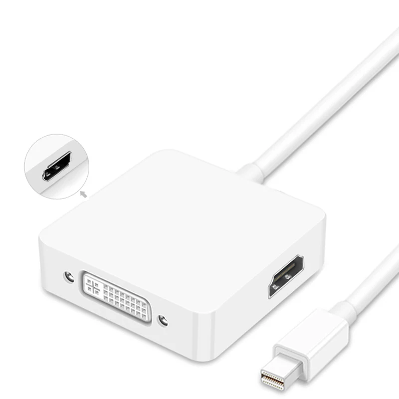 

Mini DisplayPort to HDMI DVI DP Dispaly port Adapter 3 in 1 Thunderbolt HDMI Converter Mini DP Audio Video Cable HDMI Switcher