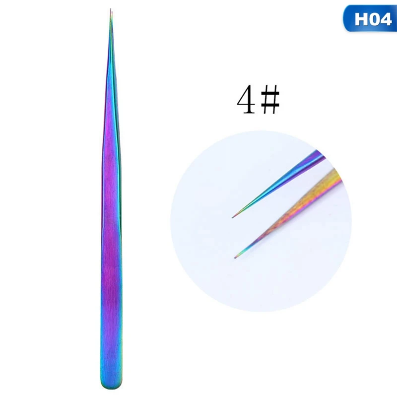 Tweezers Stainless Steel Eyelashes Extensions Eyebrow Straight+Curved Hair Removal Cosmetics Makeup Nail Art Tools