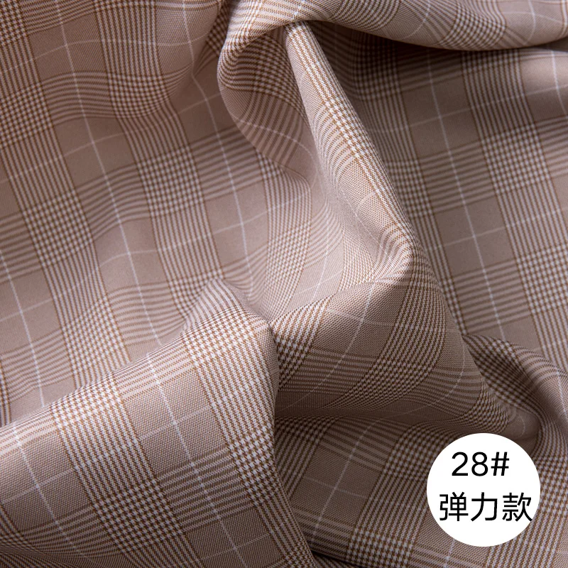 100x150 см микро-эластичная Классическая клетчатая ткань в британском стиле, весна-осень, тонкая швейная рабочая одежда, жилет, костюм, ткань - Цвет: 28 Micro-Elastic