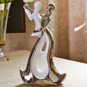 

Simple Luxury Couple Dancing Ceramic Ornaments Home Livingroom Furnishing Crafts TV Cabinet Office Desktop Figurines Decoration