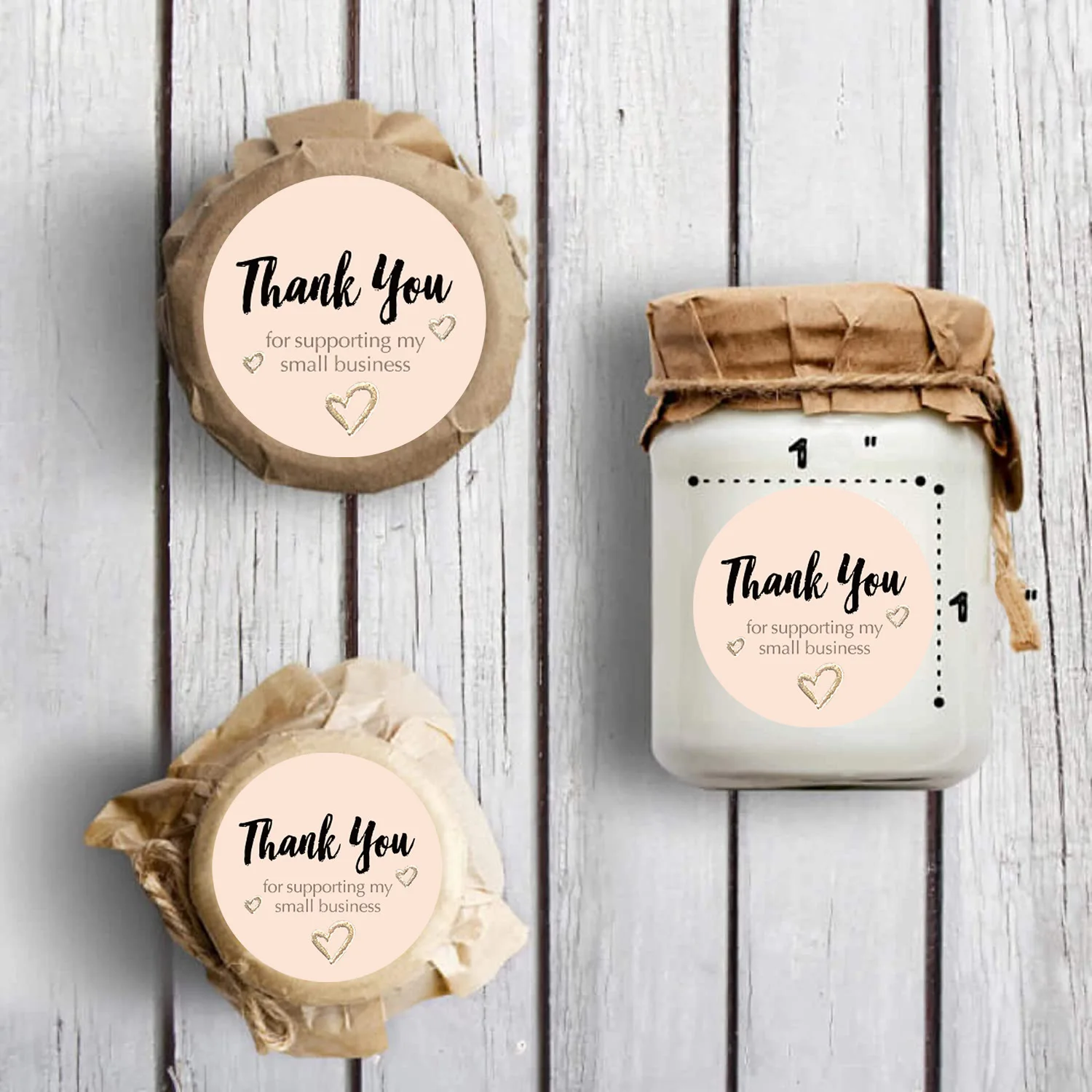 Kraft Paper Sticker 500pcs 1.5 Inch Thank You For Your Order For DIY Biscuit / Candy Packaging Sticker kraft paper stickers thank you stickers