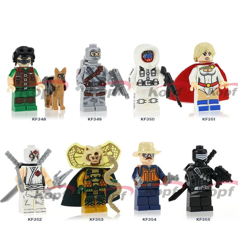 

Single Sale Matt with Junkyard Dog Snow Job Serpentor Snake Eyes Power Girl Gi Joe Series Kids Gift Building Blocks Toys KF6028