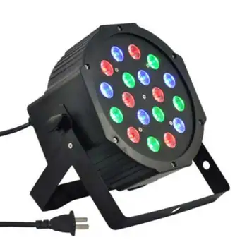 

Newest 18-LED Red & Green & Blue Light Voice Control Parcan Projector Lamp with Remote Controller Black