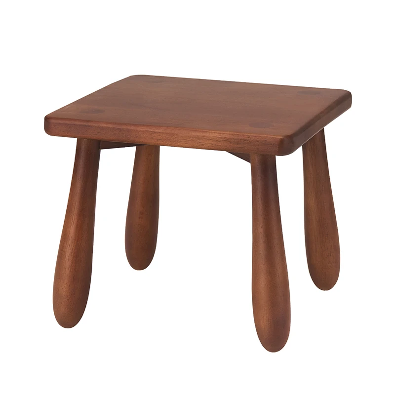 Solid Wood Small Bench Home Children's Stool Living Room Bedroom Small Round Stool Square Stool Low Stool Creative Small Mazar