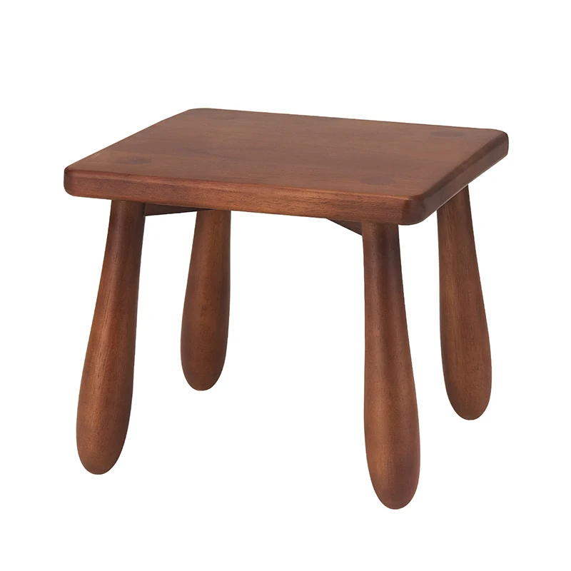  Solid Wood Small Bench Home Children's Stool Living Room Bedroom Small Round Stool Square Stool Low - 4000238316032