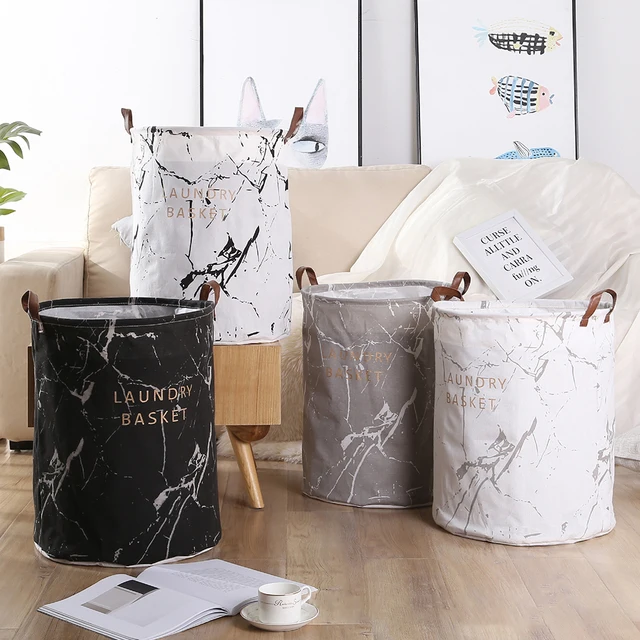 Márvány Gabona Hálószoba Ruhák Tároló Táska Tartály Összecsukható Mosoda Kosár Vödör Pamut Ágynemű Akadályok Gyerekeknek Piszkos - Image 2