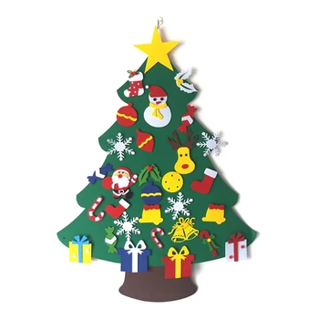 

Kids DIY Felt Christmas Tree Decoration Wall Hanging Ornaments New Year Gifts