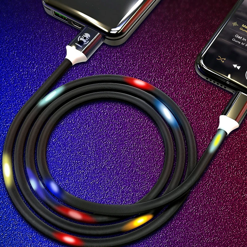 

1M Type C LED Cable Light Flash USB C cable SR Data Sync dancing cable Smart volume Control Stream light fast Charging cables