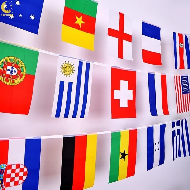 

Russian World Cup String 32 Striker Qualifying Team String Flag Flag Sie 8#/9# Soccer World Cup Flags Arrival