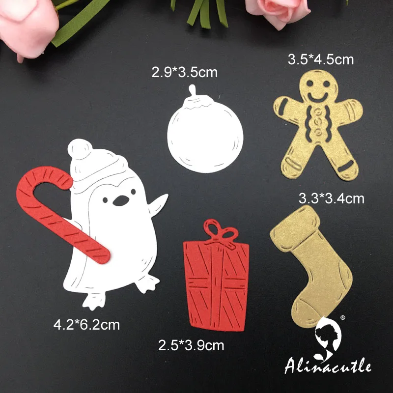 

Die Cut Metal Cutting die Christmas Gingerbread man Penguin Scrapbooking Paper Craft Handmade Card Punch Art Cutter Alinacutle