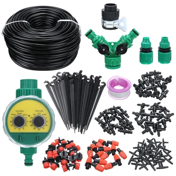 

40m DIY Micro Drip Irrigation System Garden Hose Dripper Connector Kits Plant Spray Self Automatic Watering Kits