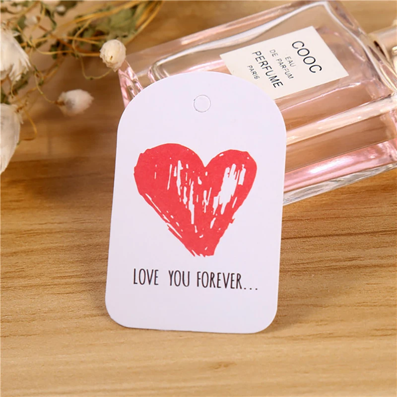 100pcs Creative Heart Bear Paper Tags Portable Love Hanging Labels DIY Birthday Wedding Party Christmas Package Decoration | Дом и сад