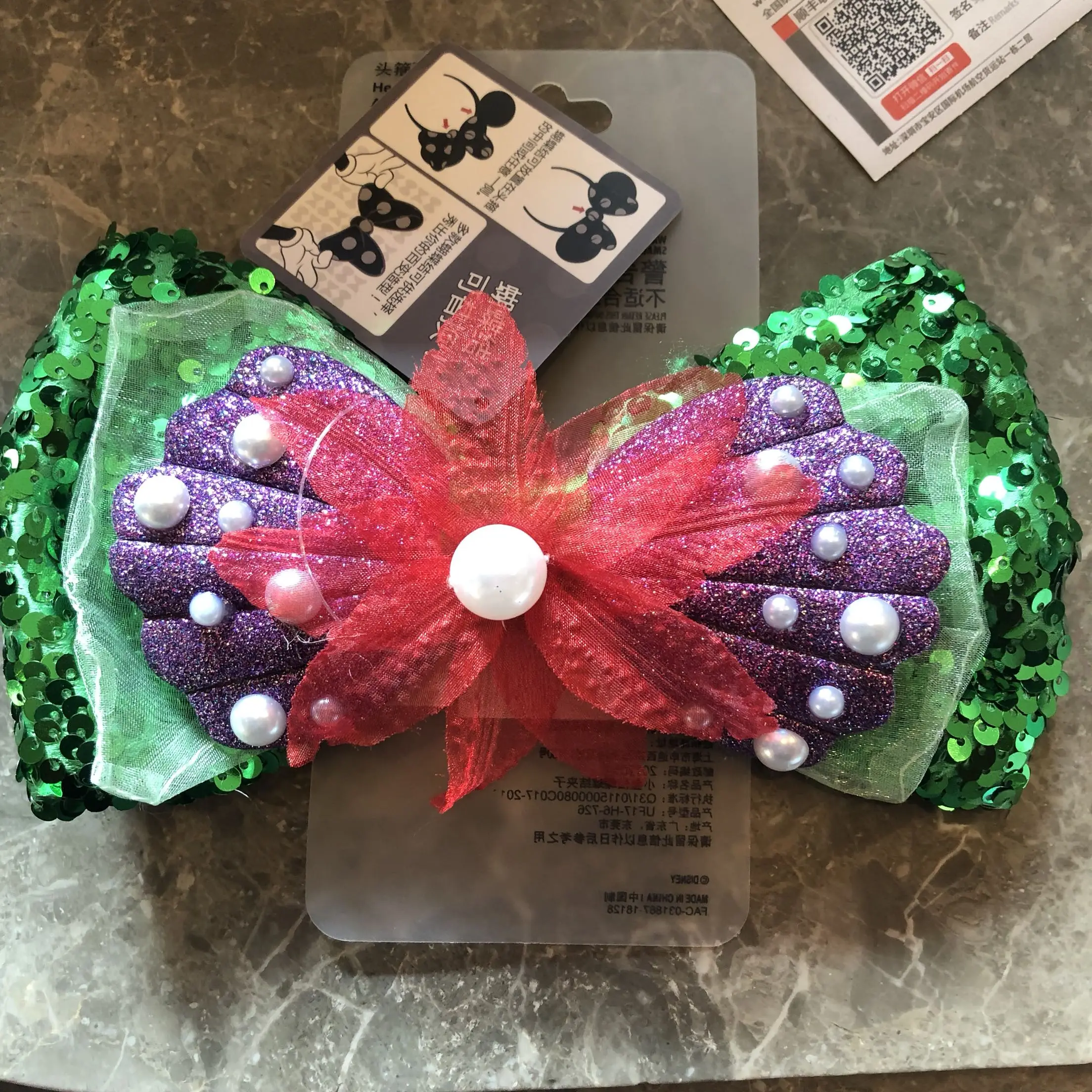 

Authentic ariel mermaid Bow replaceable Minnie mouse ear headband