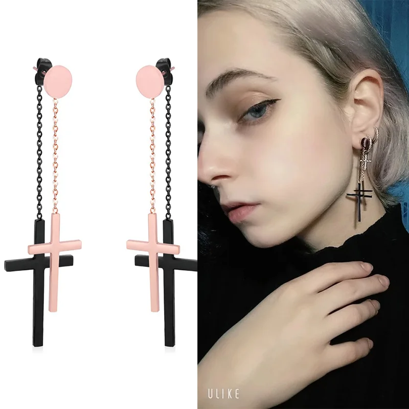 LUXUKISSKIDS модные корейские женские висячие серьги из нержавеющей стали