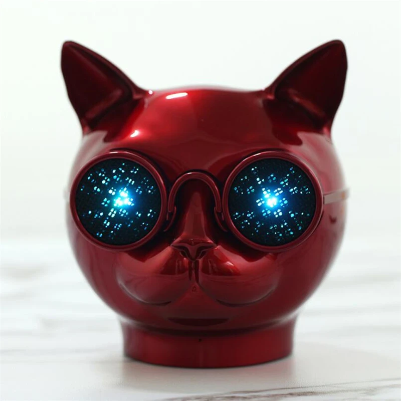 Portable Subwoofer Wireless Cat Head Bluetooth Speaker Led Colorful Light Stereo MP3 Music Player Supports Hands-free TF Card |