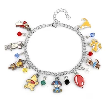 Горячая аниме-браслет поросенок Тигр кролик Roo очаровательный металлический браслет ювелирные изделия для детей женские рождественские подарки