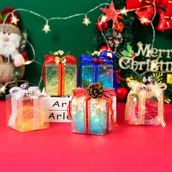 

Christmas Decoration 2021 Candy Box Holiday Wedding Gift Blessing Stuff PVC Children DIY Eve Plastic Transparent