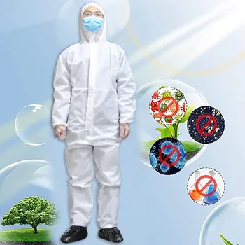 

Disposable Isolation Clothing Protective Clothing Uniforms Against Particles Liquid Spray Anti-Dust Isolation Clothing #LR3