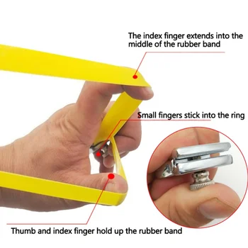 

Outdoor Shooting Powerful Finger Slingshots Ring Slingshot Hunting Catapult Stainless steel Metal with Rubber Hy