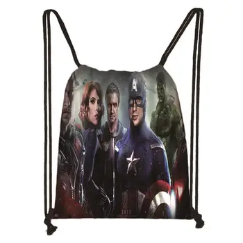 

Custom Avengers Drawstring Daypack Kids Satchel Casual Backpack Teenager Storage Bag Women Men 32x38cm*200610-06