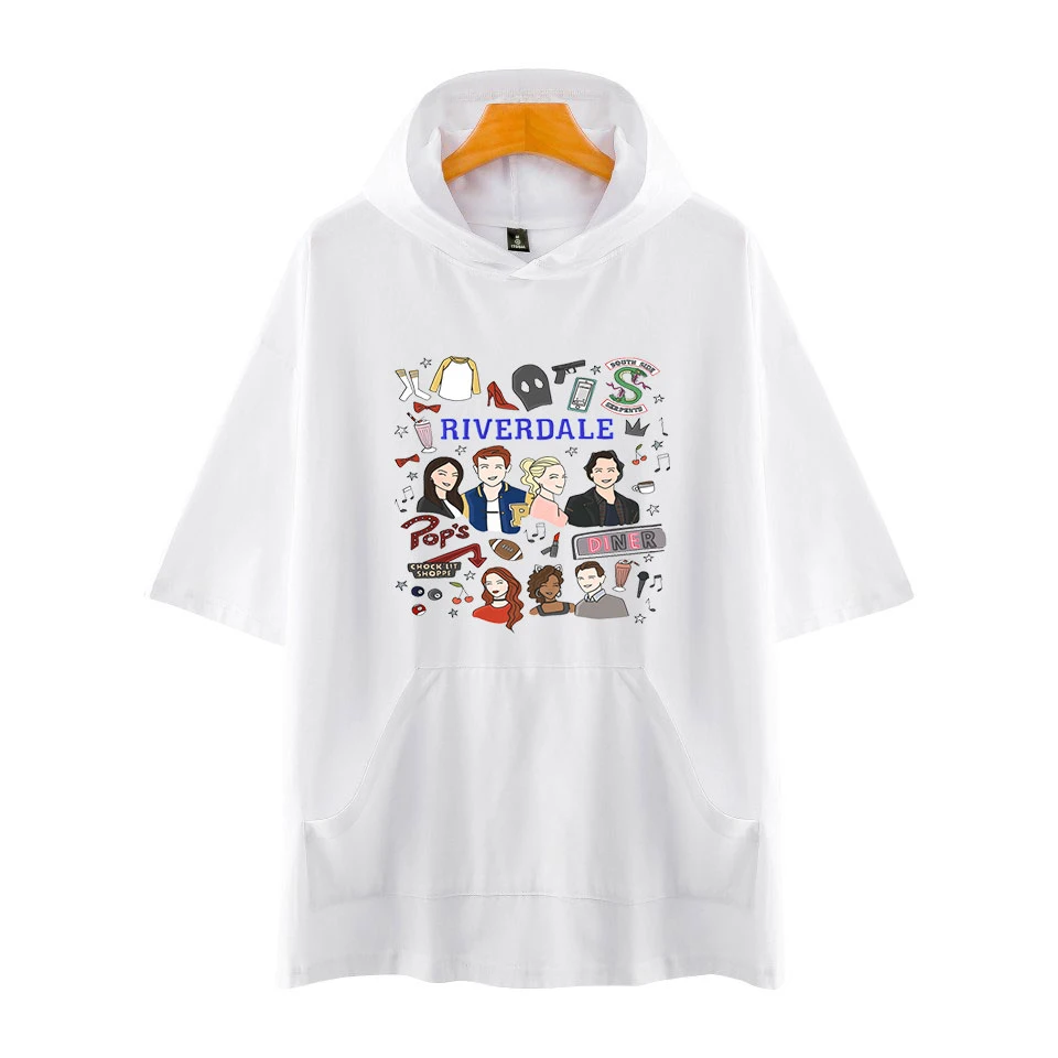 Men's T Shirt 2019 Summer River Valley Town Fashion Hooded Sling Short-Sleeve Tee Male T-Shirt Slim Male Tops Plus Size 4XL