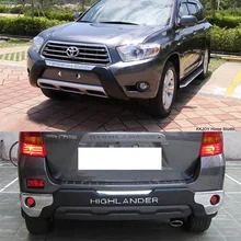 Автомобильный Стайлинг для 2008-2010 Toyota Highlander Передний+ задний бампер защитная пластина АБС пластик